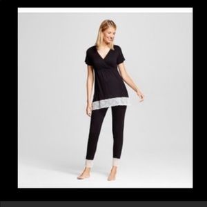 2 Pairs New Black Lamaze Pajamas White Lace Trim